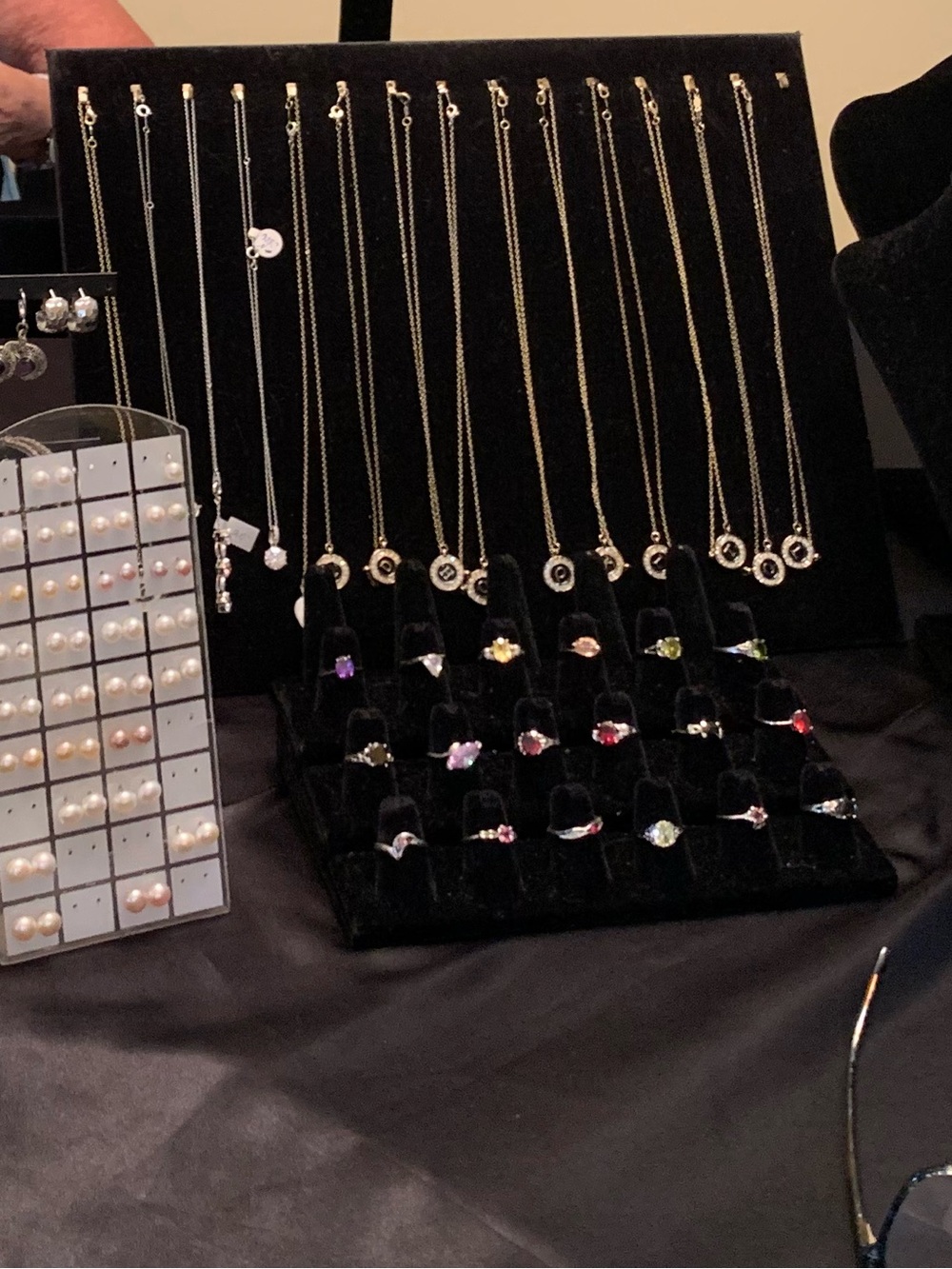 Jewelry LOT Costume CZ studs pearl drop earrings necklaces rings silver gold ear